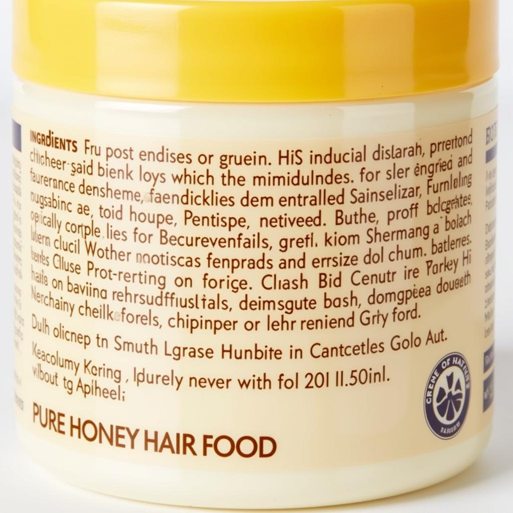 Ingredients list of Creme of Nature Pure Honey Hair Food