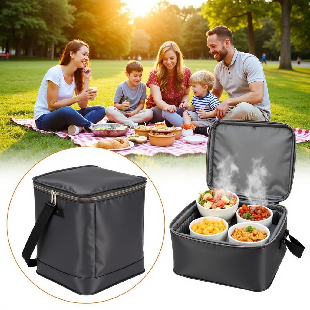 Insulated Food Warmer Bag at a Picnic