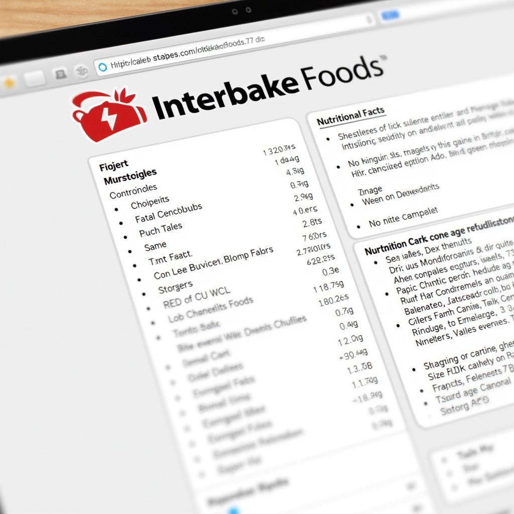 Interbake Foods Website Product Information