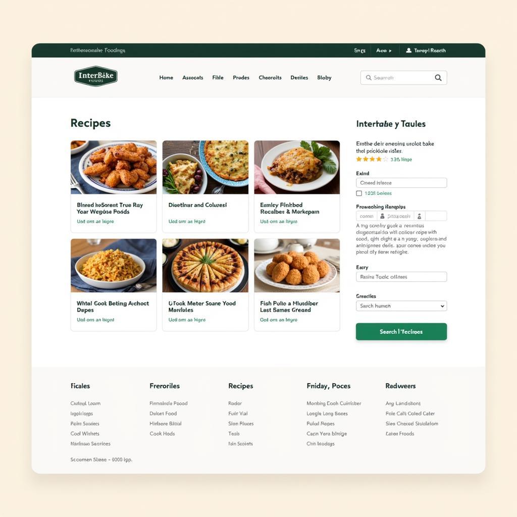 Interbake Foods Website Recipe Section