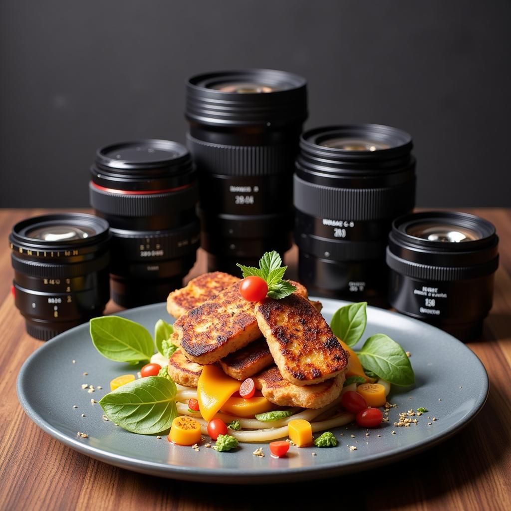 Interchangeable lens camera for food photography.