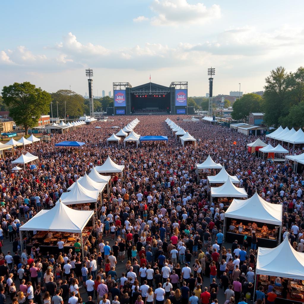 Crowds enjoying the International City Food Festival DC