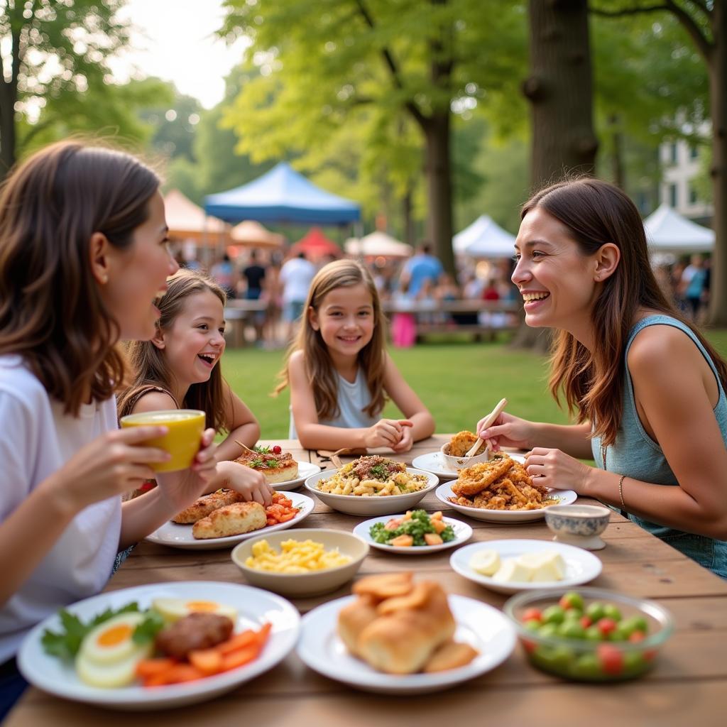 A family enjoying food at the International City Food Festival DC