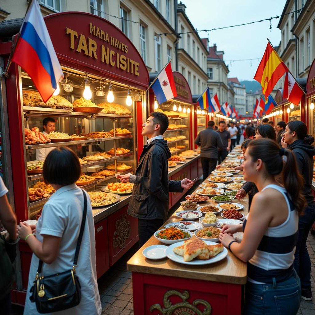 Diverse food stalls at the International Food Festival Knoxville TN