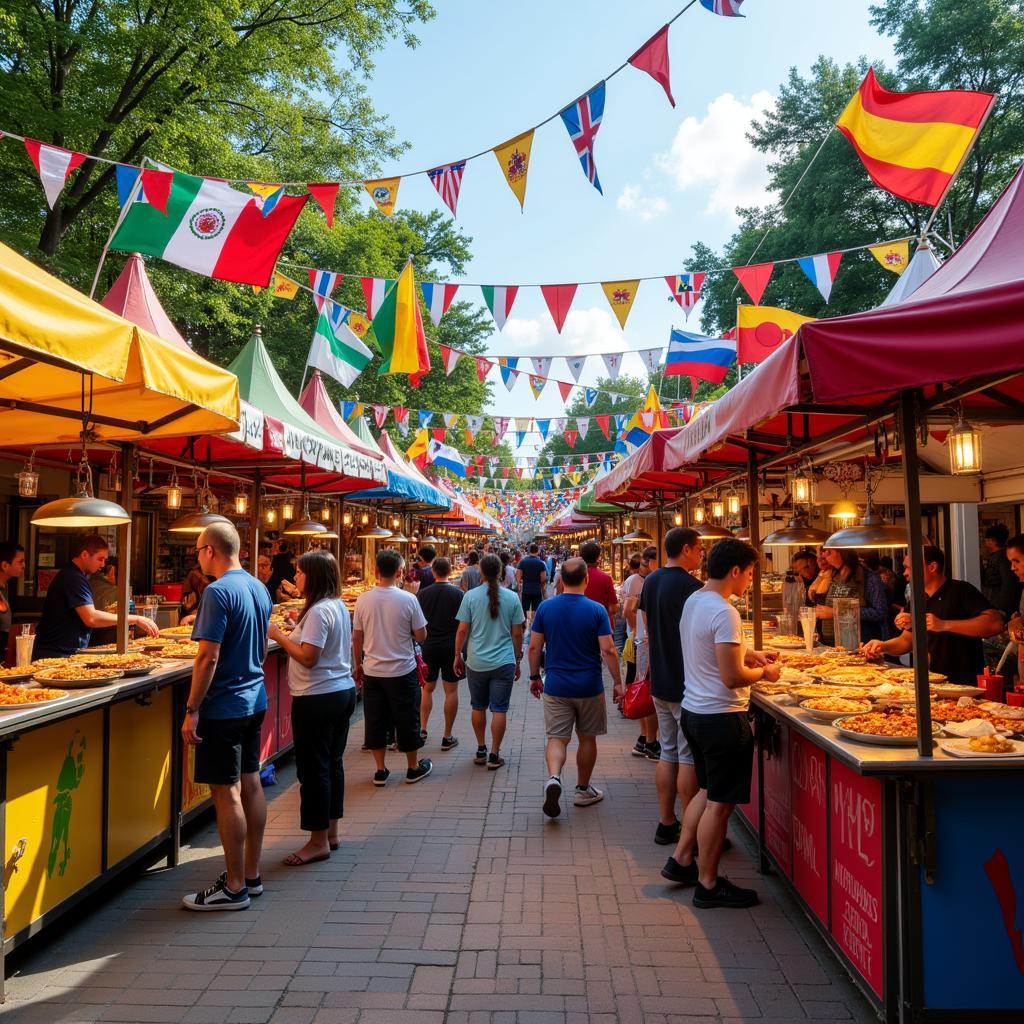 Vibrant food stalls at the International Food Festival NYC