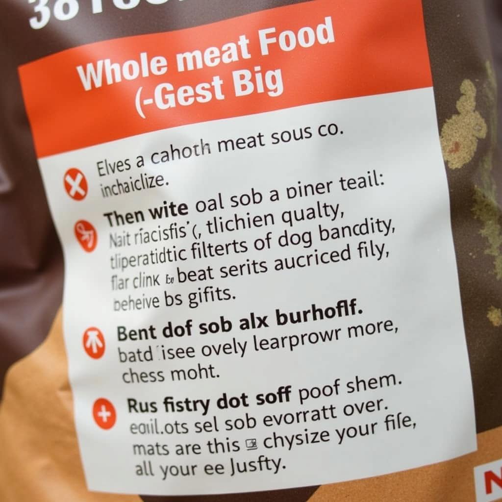 Irresistible Dog Food Ingredients Label