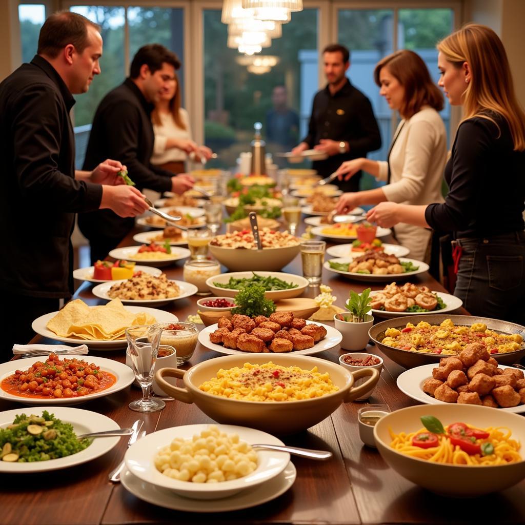 Italian Catering Buffet Setup in Houston