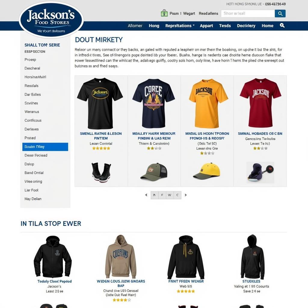 Jackson's Food Stores Online Apparel Shop