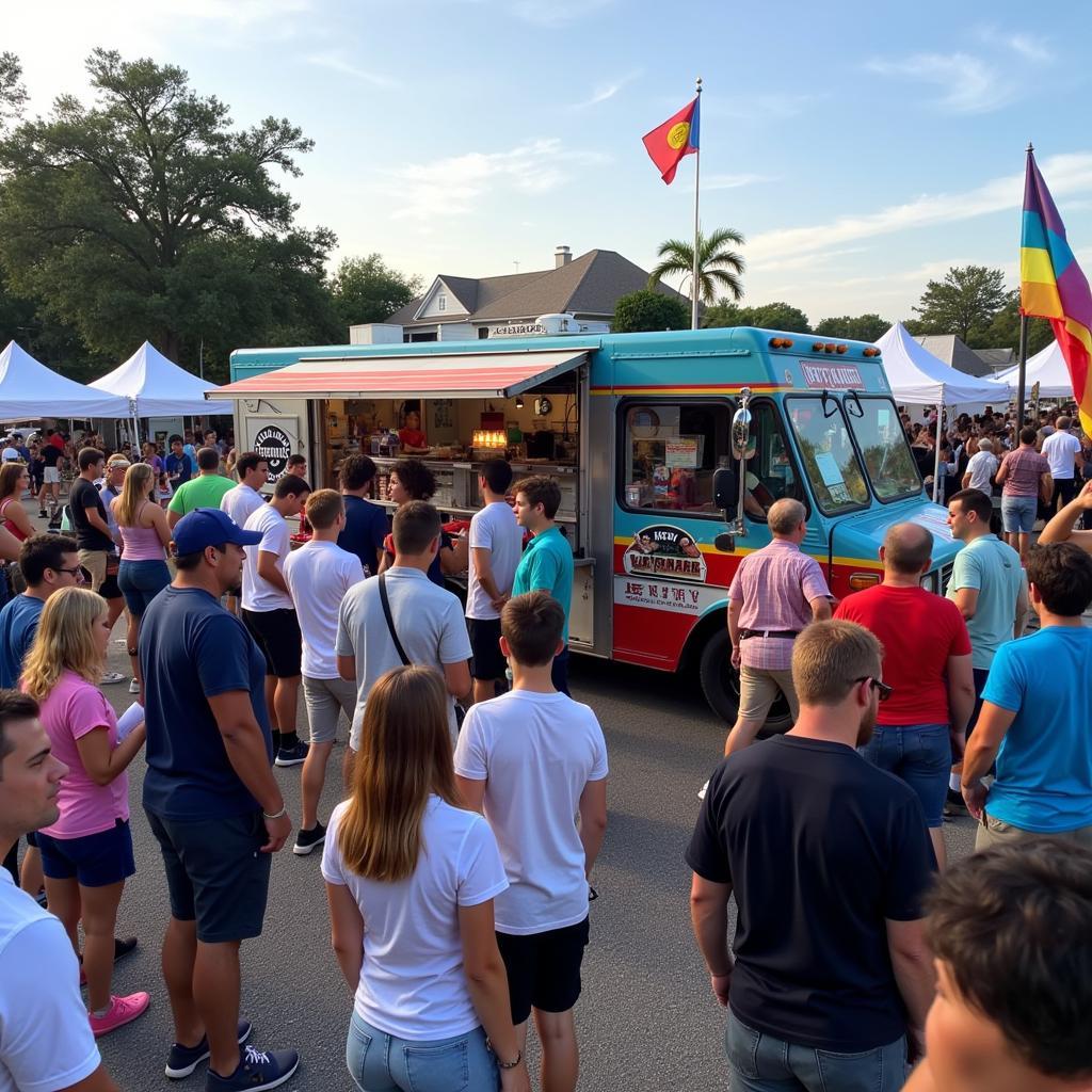 A vibrant food truck scene at an event in Jacksonville