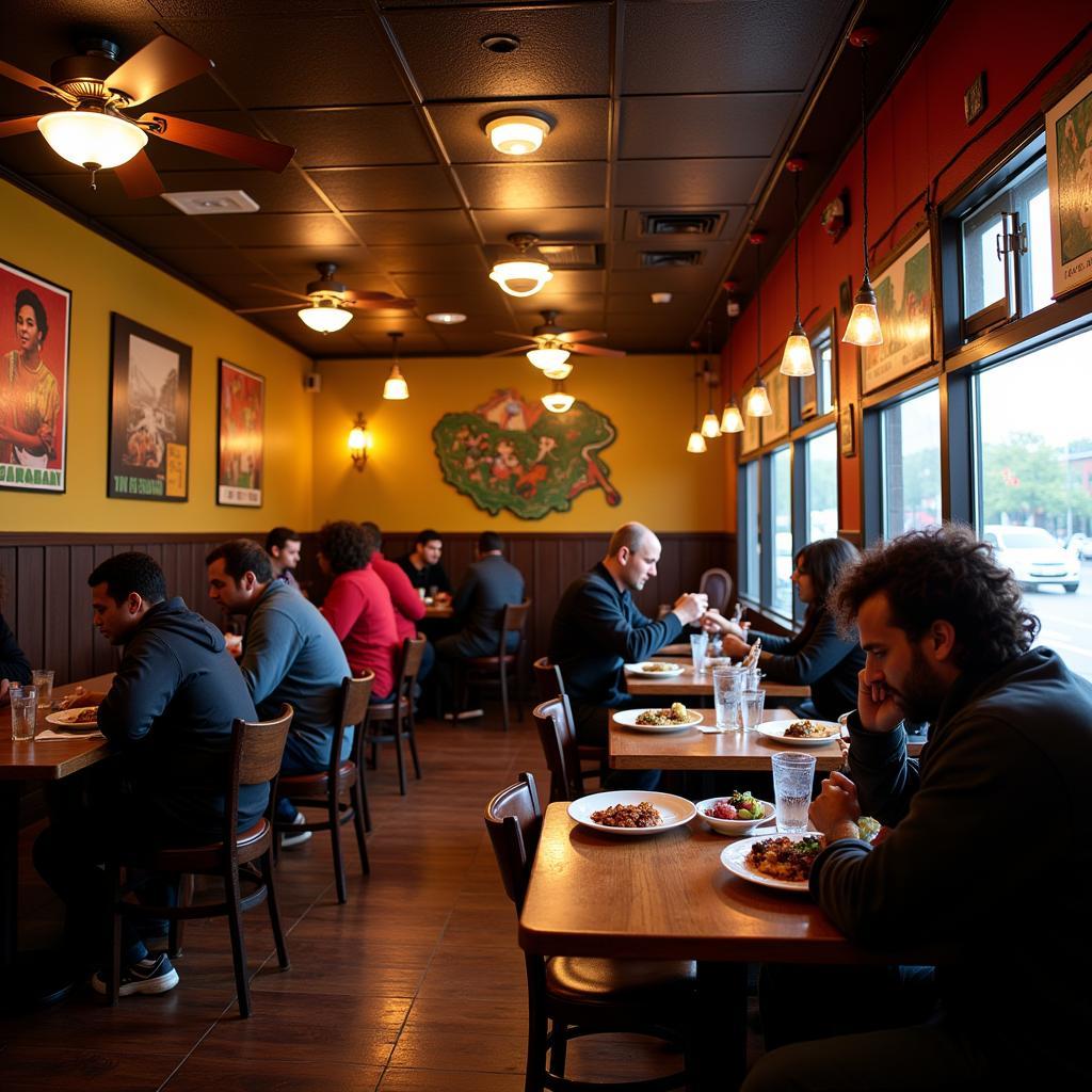 Vibrant Atmosphere of a Jamaican Restaurant in Bowie, MD