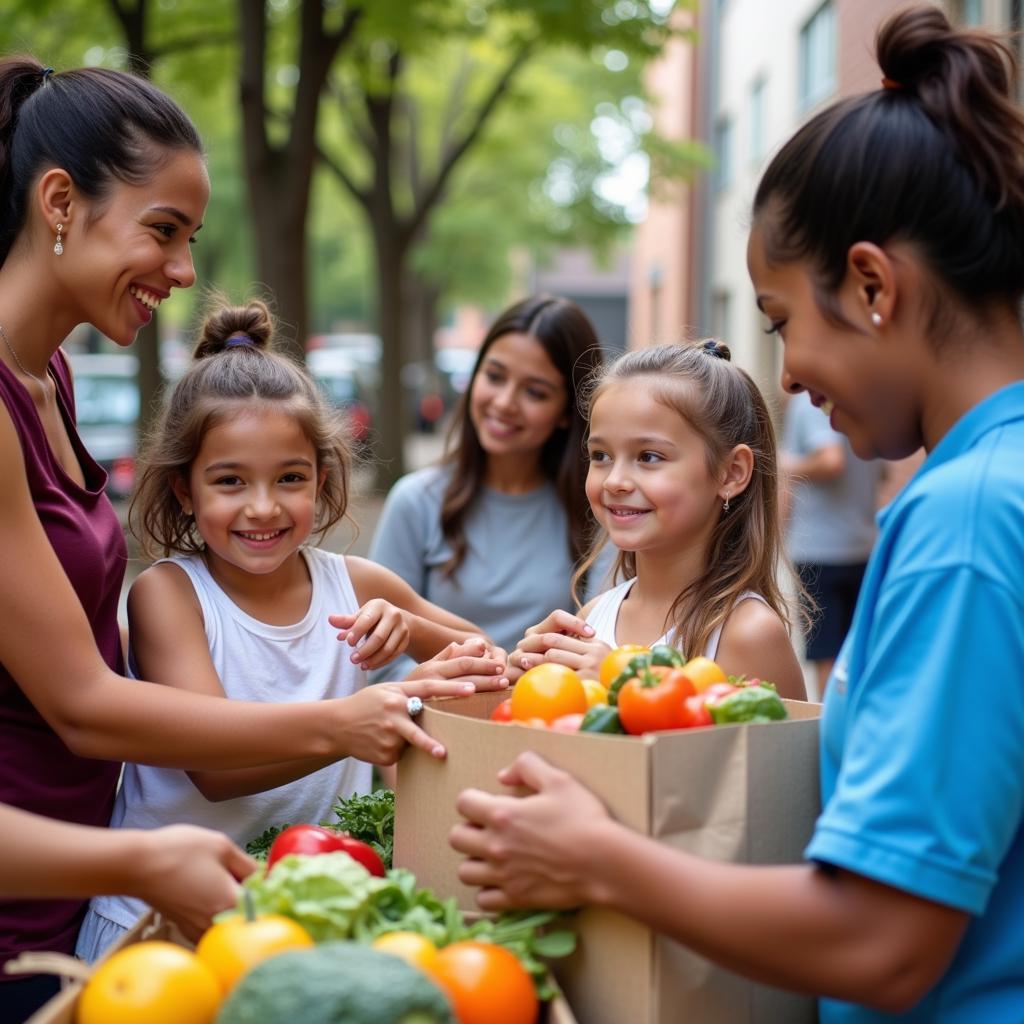 Families receiving food assistance at a Janesville food pantry