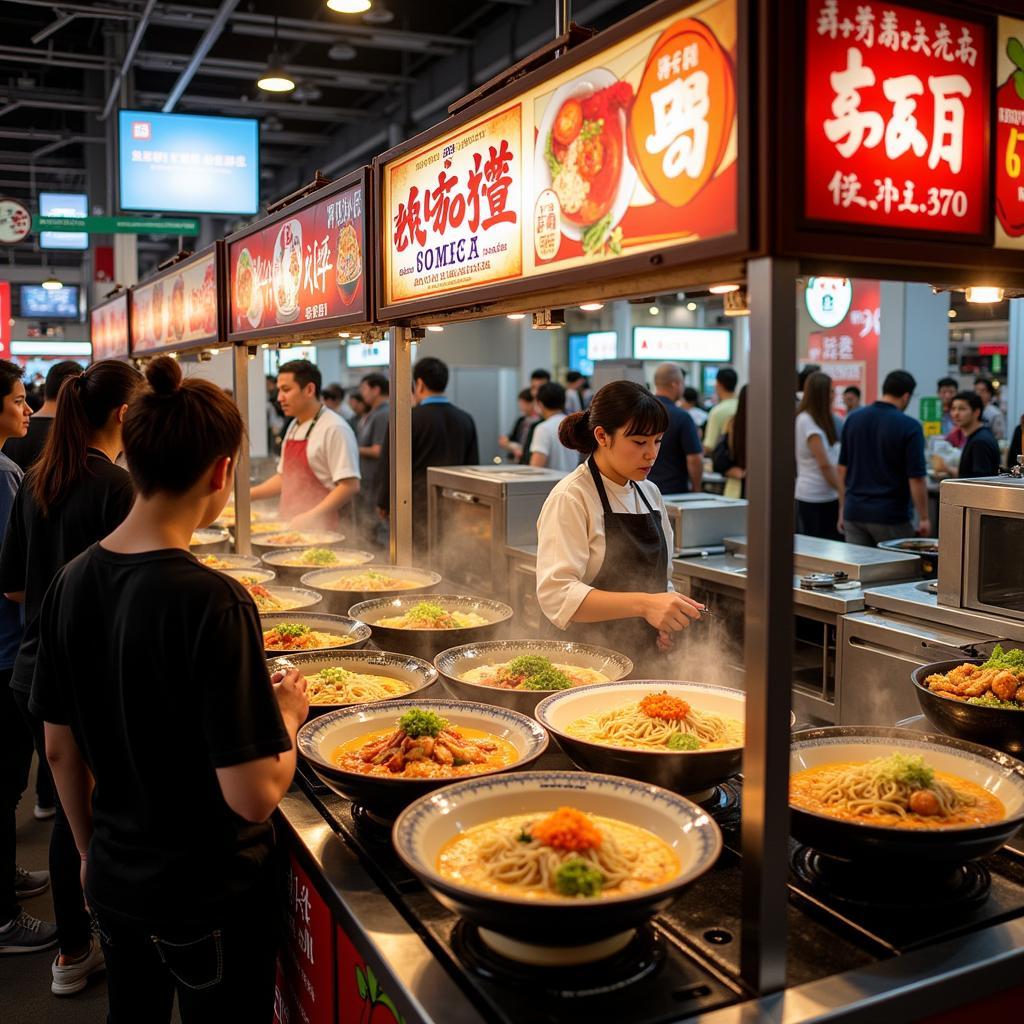 Ramen stalls at the Japan Food Expo Los Angeles