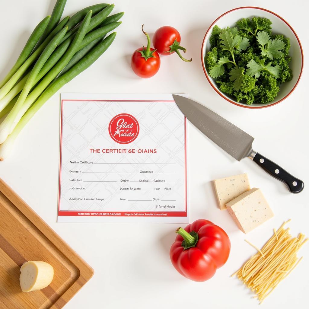 Japanese Cooking Class Gift Certificate and Ingredients