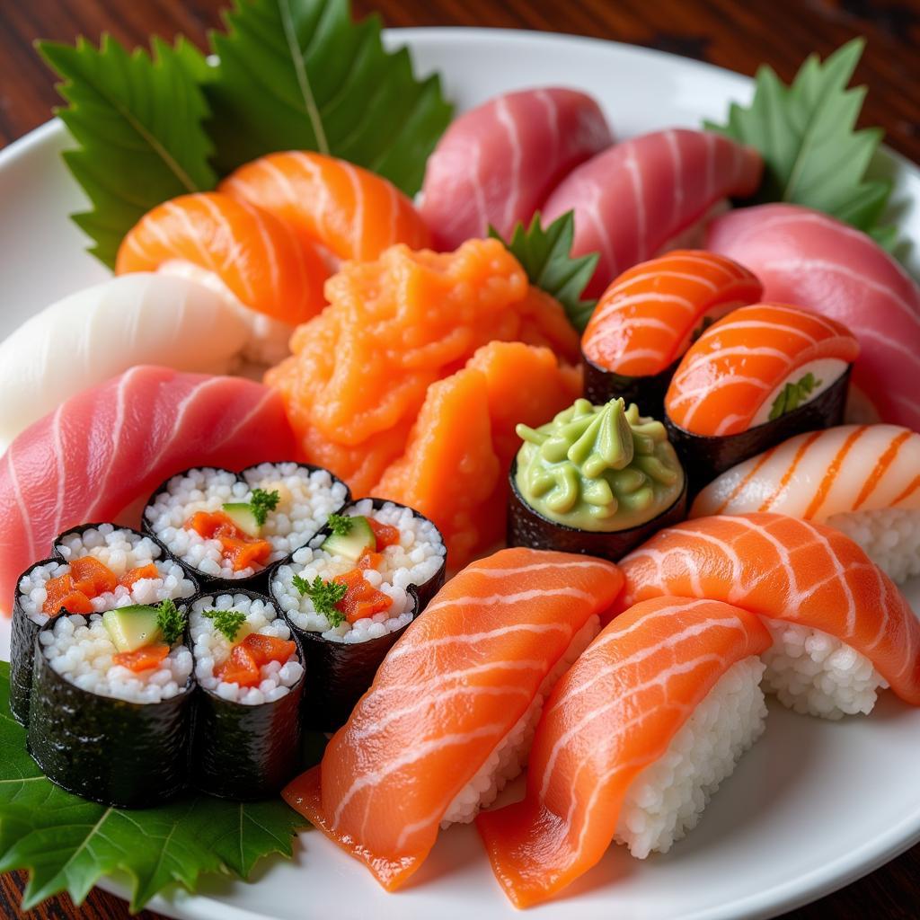 Japanese Sushi and Sashimi Platter