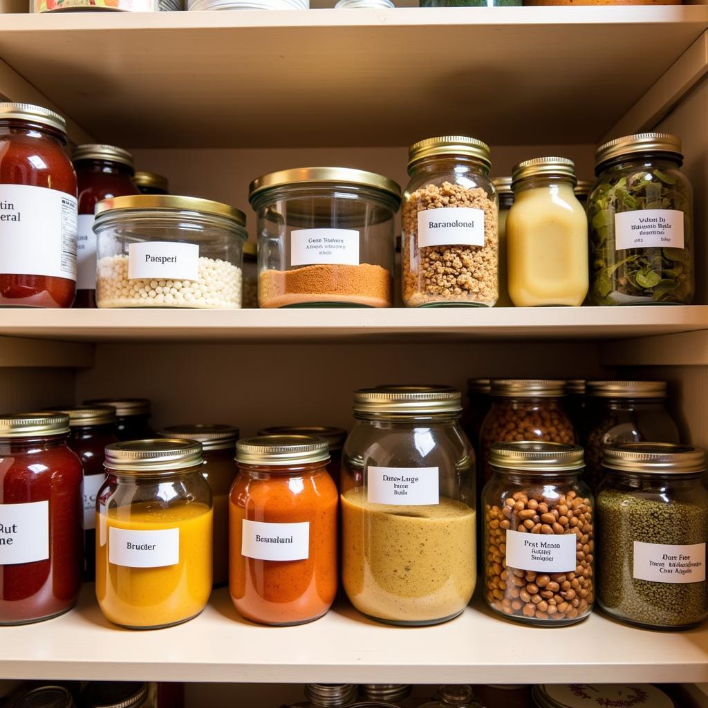 Organized Pantry with Jarred Foods