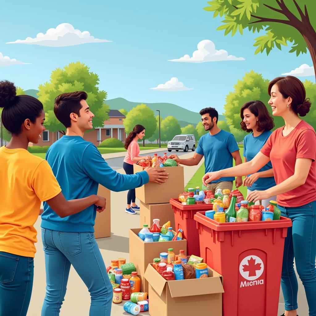 Community Food Drive in Jeffersonville, Indiana