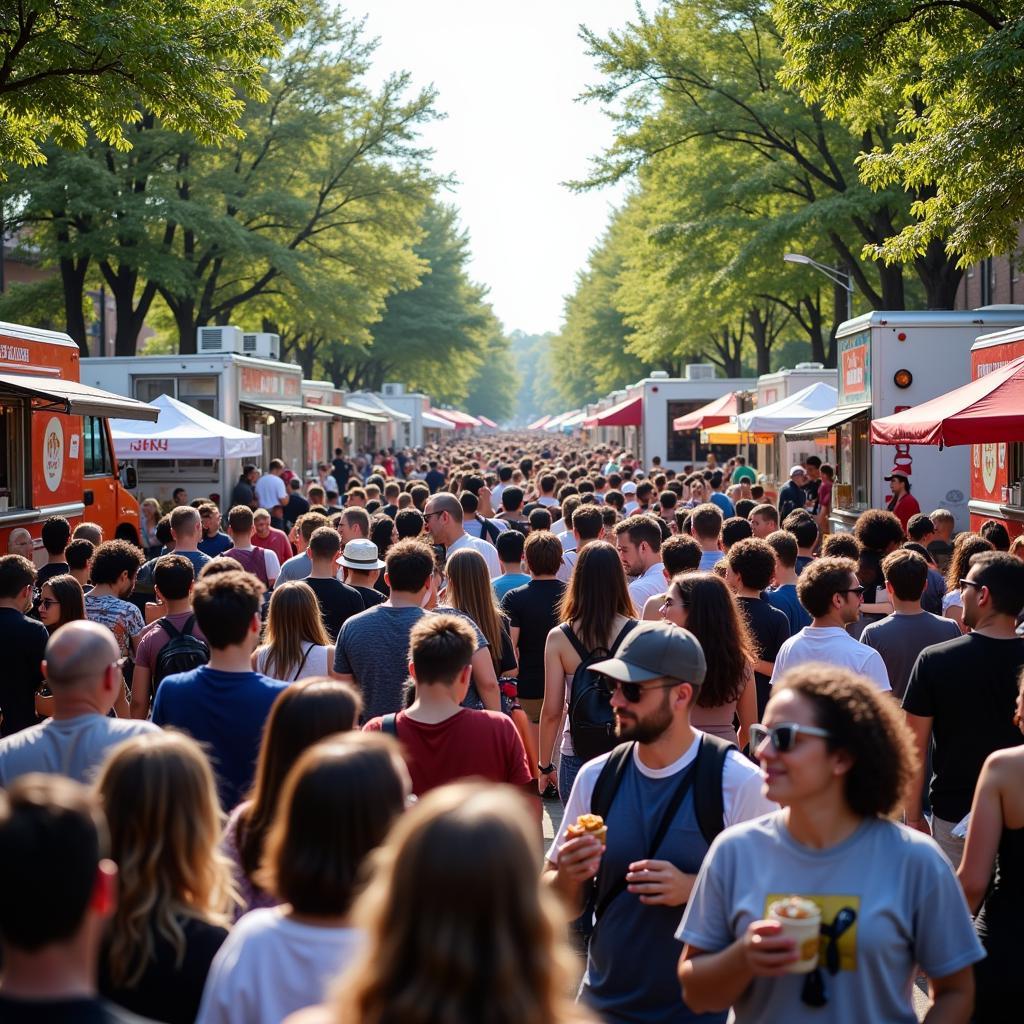 Jenks Food Truck Festival Crowd Enjoying the Event