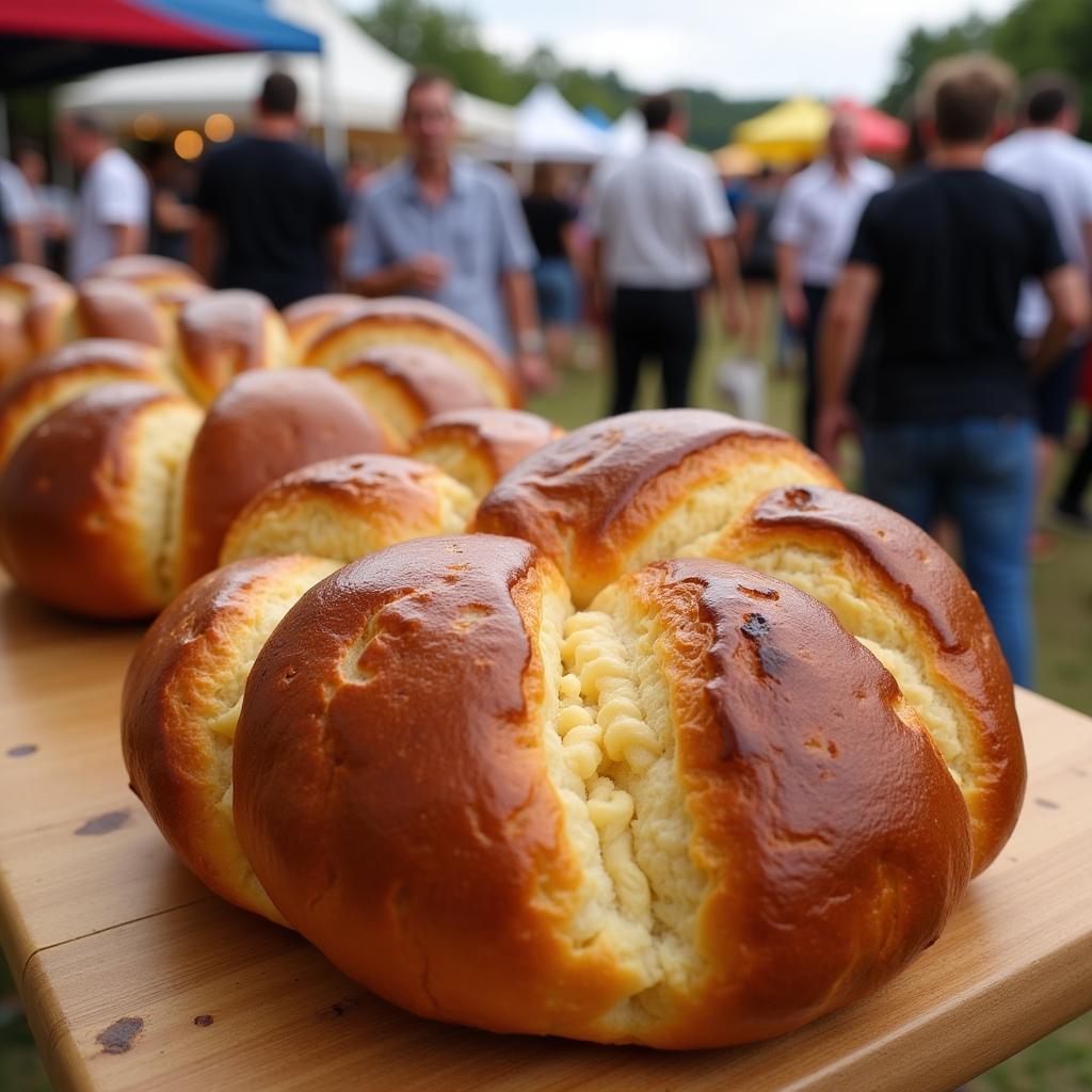 Freshly baked challah bread at the Jewish Food Festival Birmingham