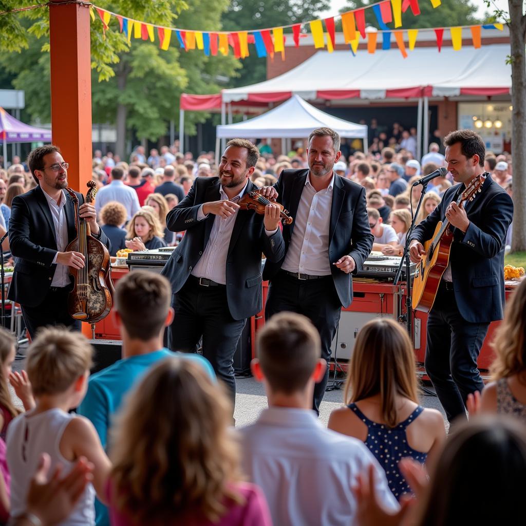 Klezmer band performing live at the Jewish Food Festival Birmingham