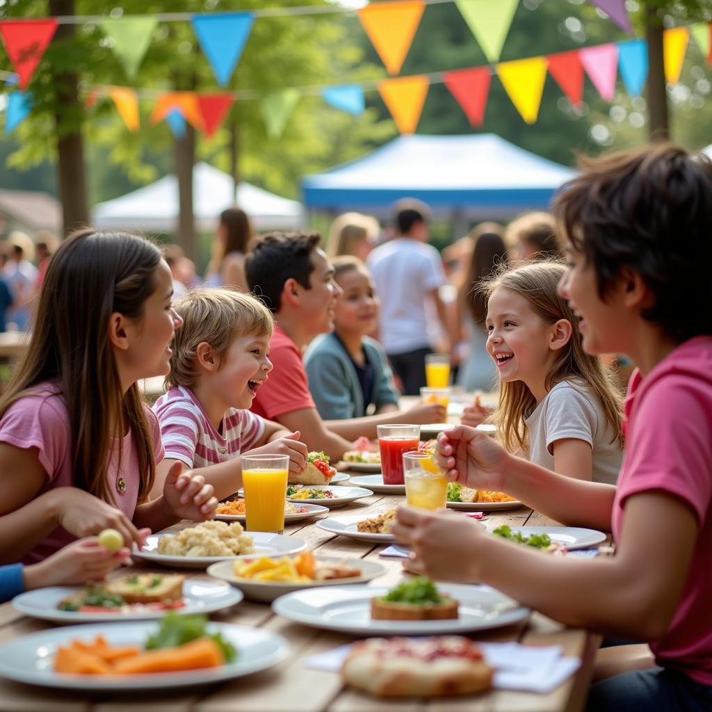 Families Enjoying Food at the Sarasota Jewish Food Festival