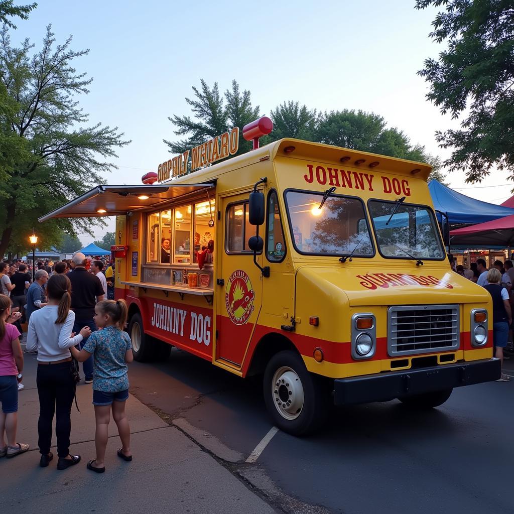 Johnny Dog Food Truck Serving at a Community Event