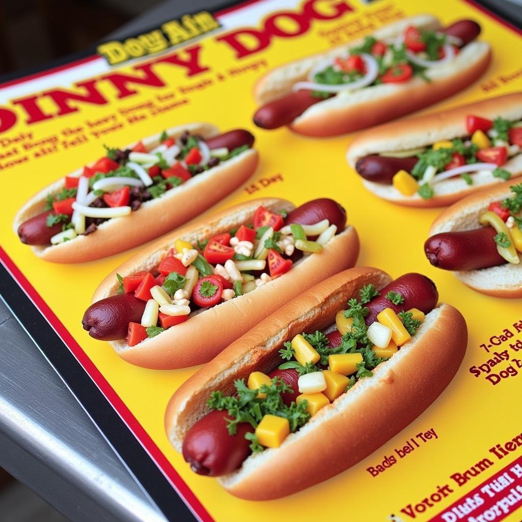 Close-Up View of Johnny Dog Food Truck Menu with Delicious Hot Dogs