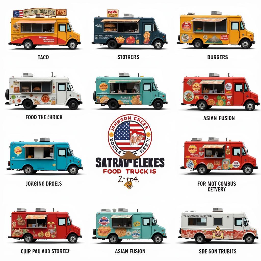 Variety of food trucks at the Johnson Creek Food Truck Fest