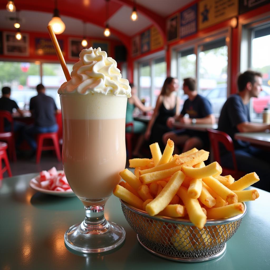 Jukebox Diner Food Truck Milkshake and Fries