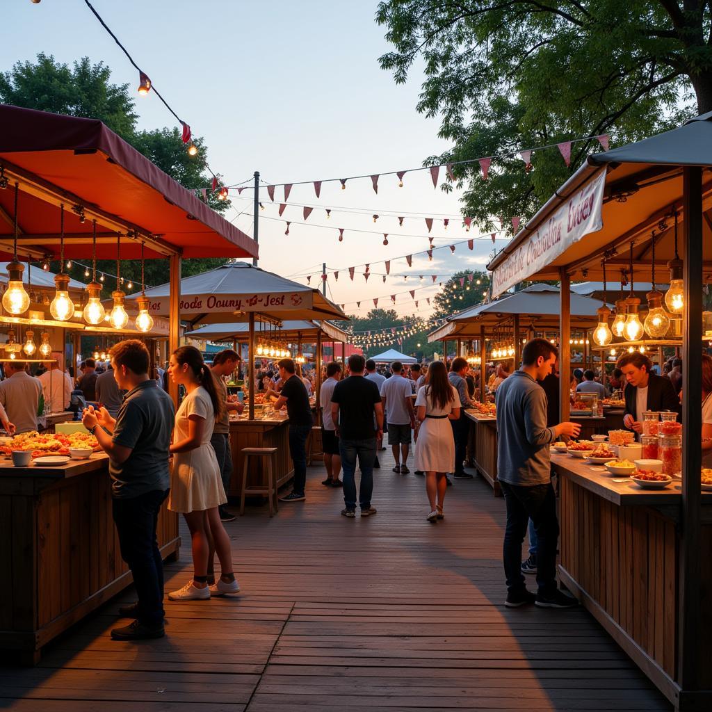 Vibrant Food Festival Scene in June