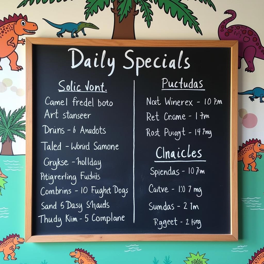 Jurassic Street Tacos Daily Specials Chalkboard