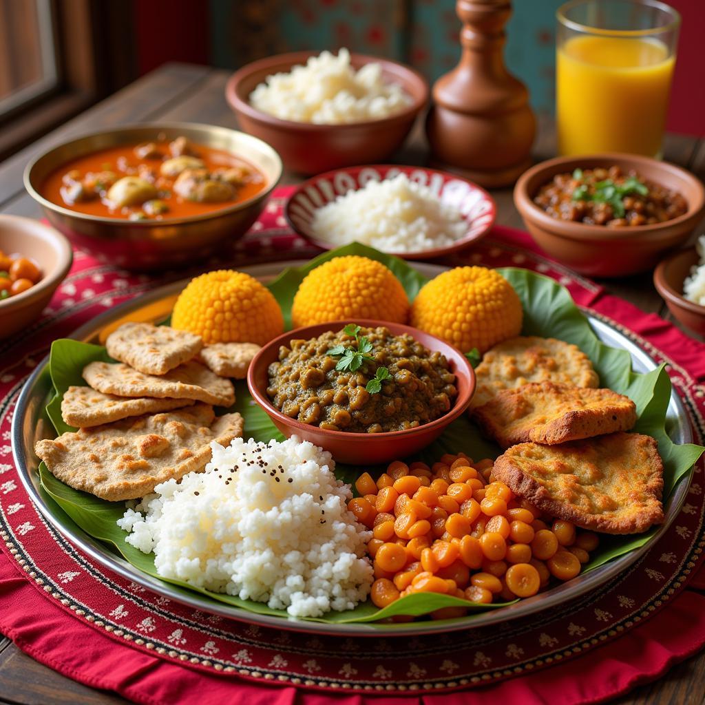 A Delicious Prasadam Thali from Karya Siddhi Hanuman Temple