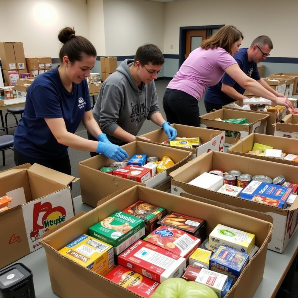 Volunteers Sorting Donations at Kelso WA Food Bank