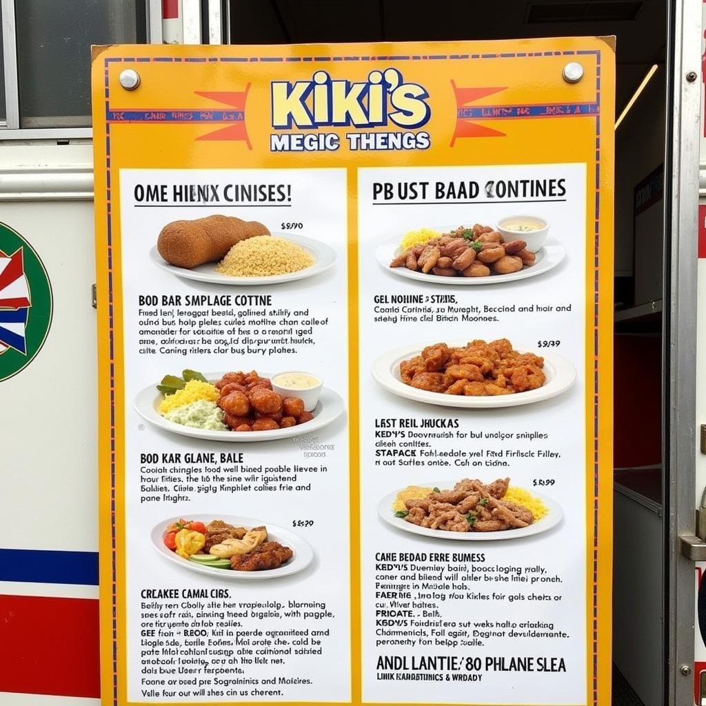 Kiki's Cuban Food Truck Menu Display