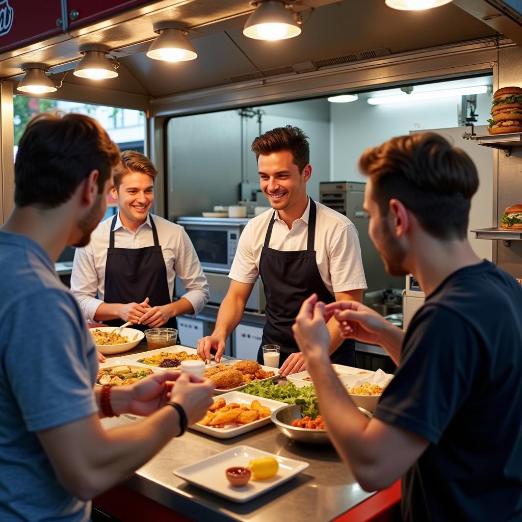 Food truck kiosk efficiency improved service