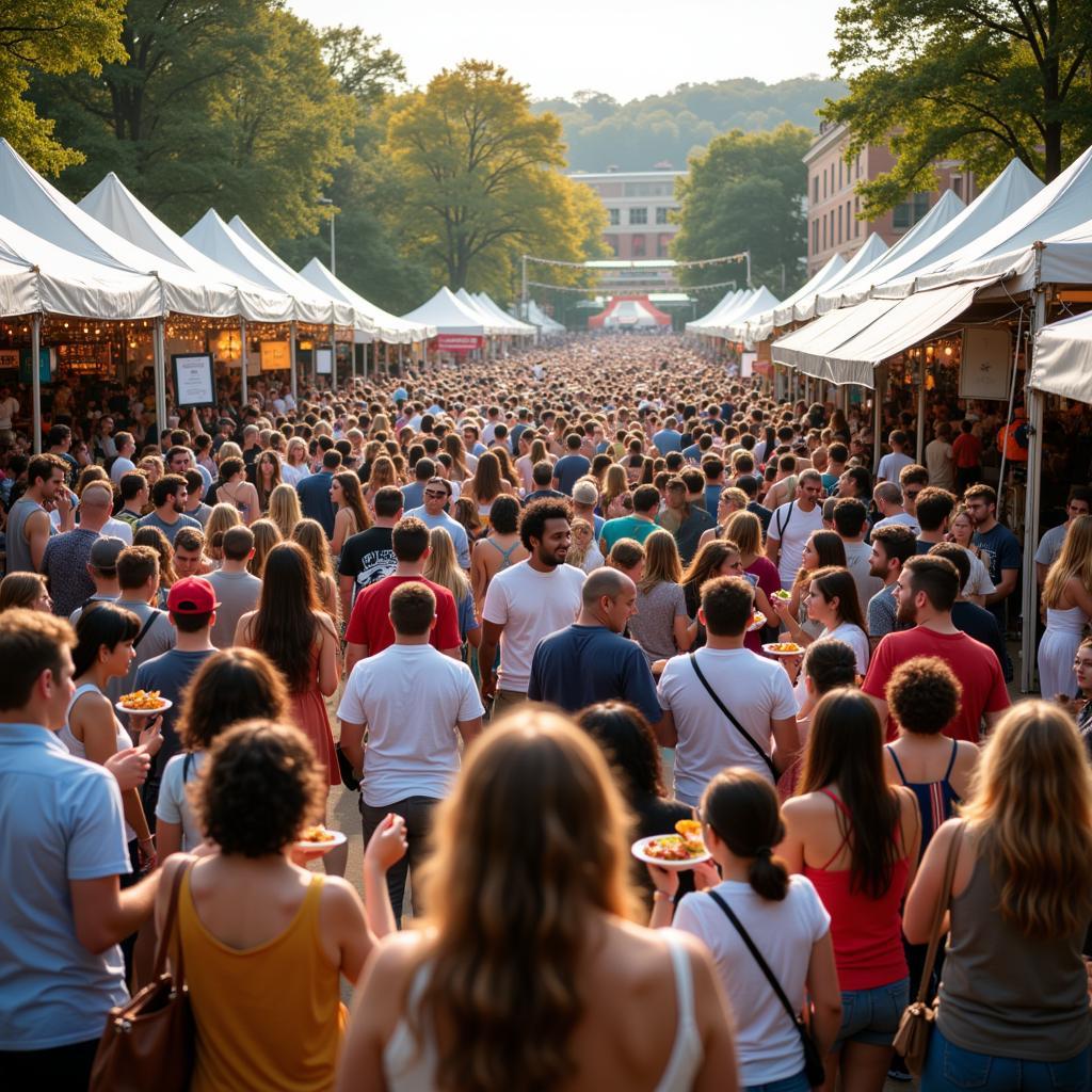 People Enjoying Food and Festivities at the Knoxville Food Fest