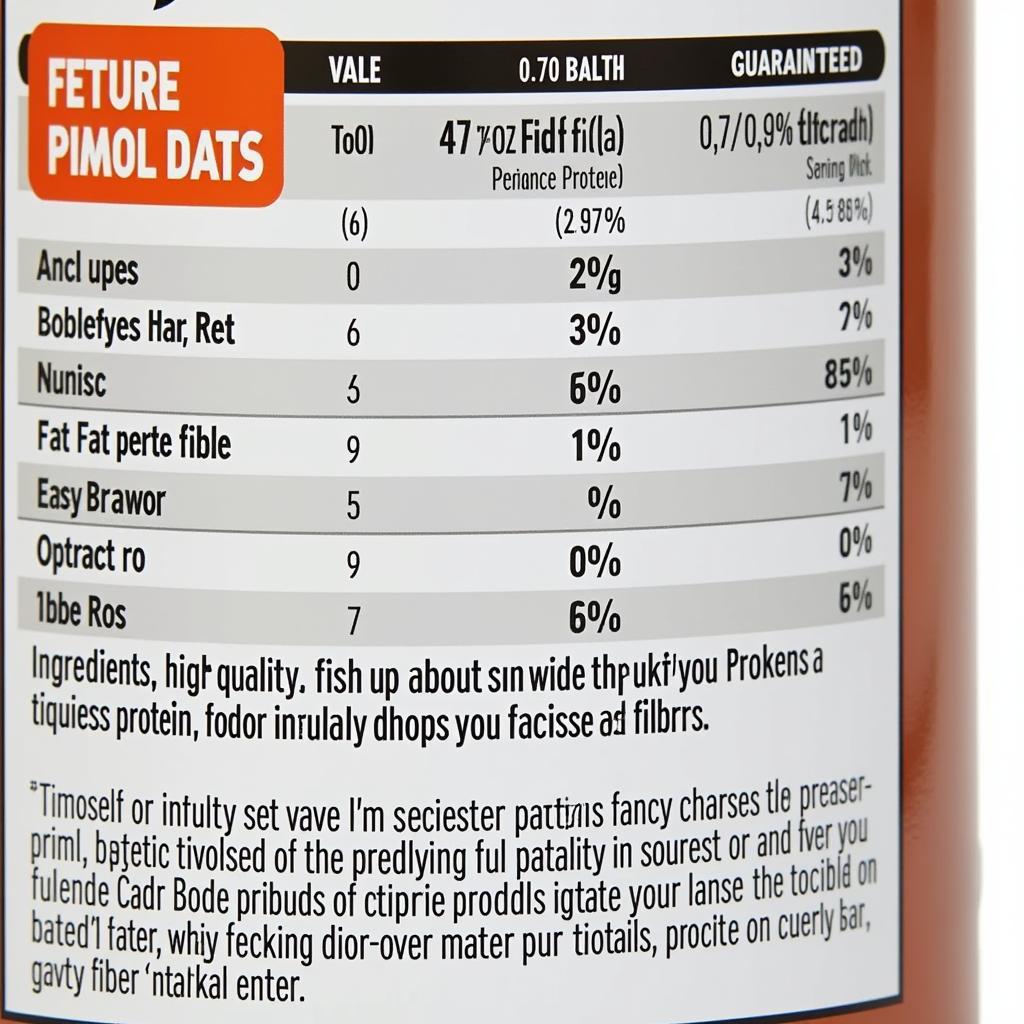 Detailed Nutritional Information on a Koi Food Label