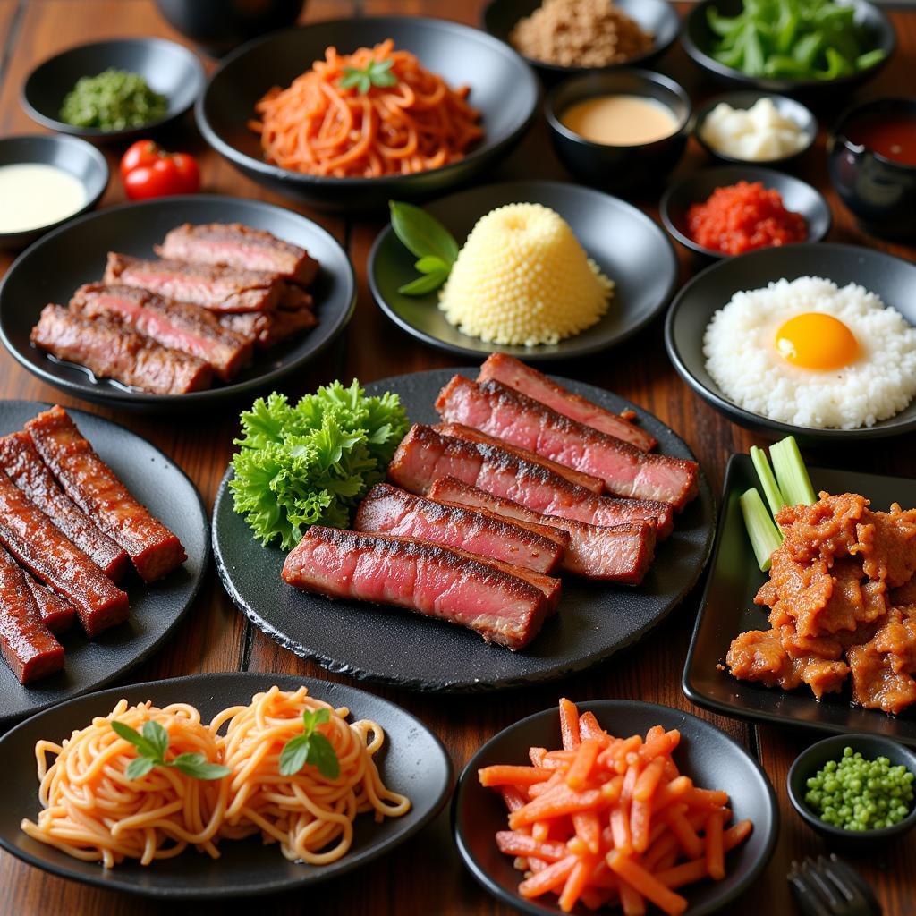 Variety of Meaty Korean Dishes