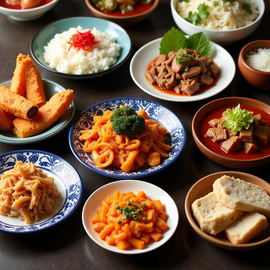 A colorful array of Korean frozen food