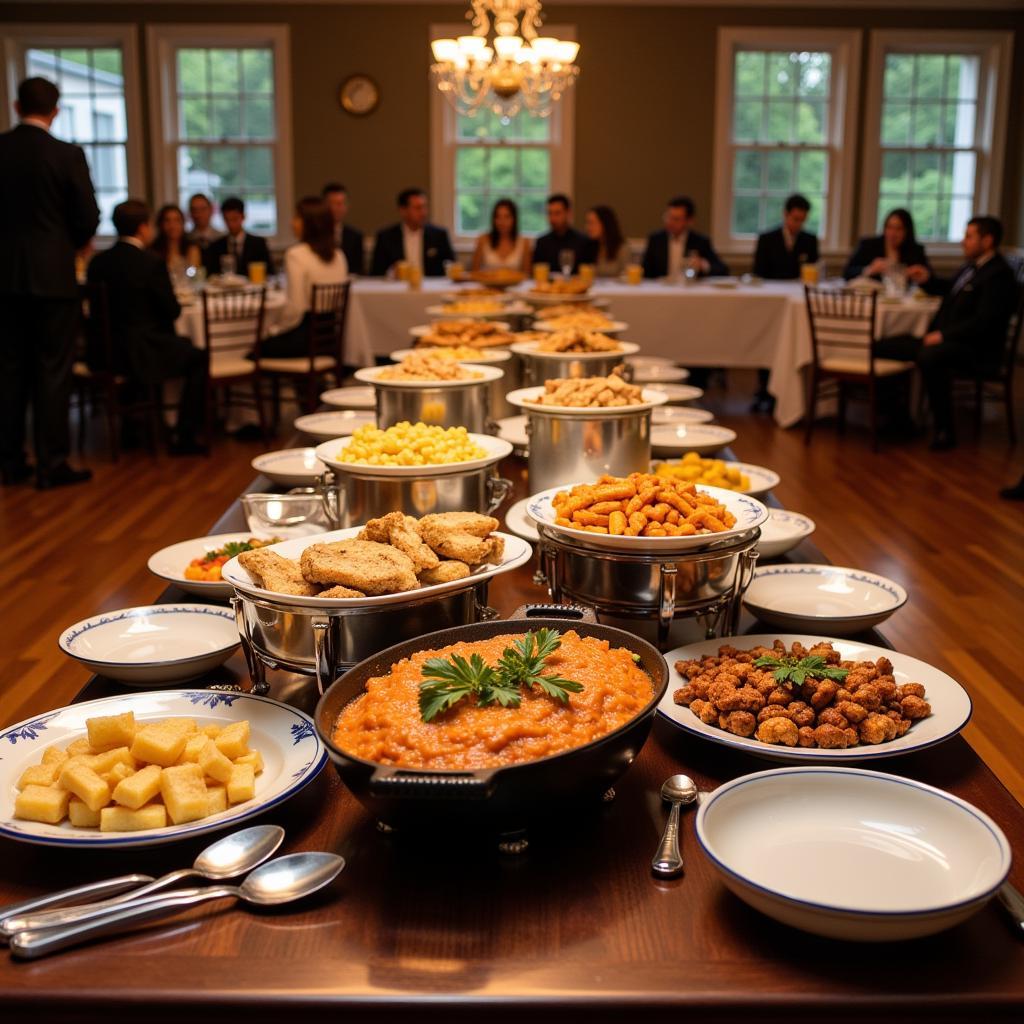 Kosher catering spread at an upstate New York event