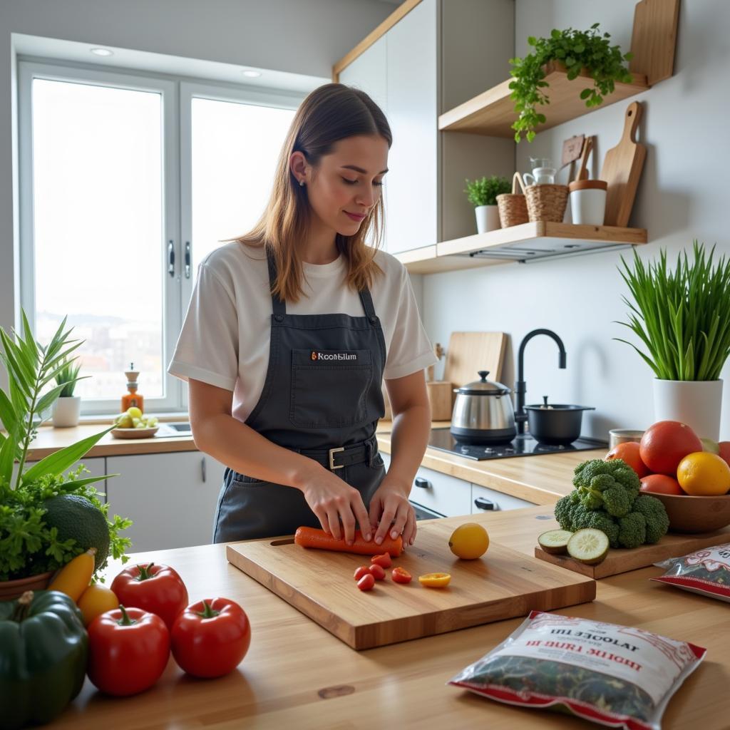 Preparing Kosher Meal in Iceland Apartment