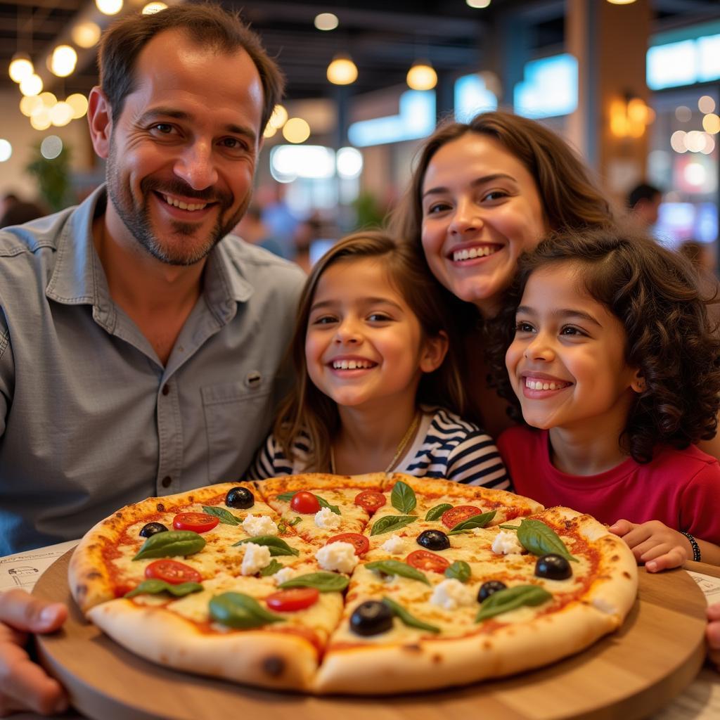 Enjoying Kosher Pizza at Aventura Mall