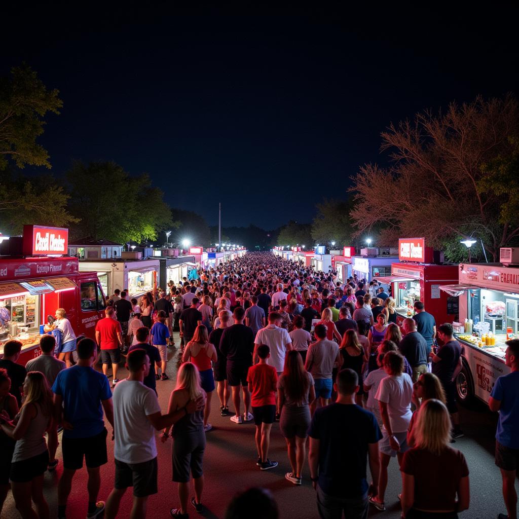 Lakeland Food Truck Rally Night Scene