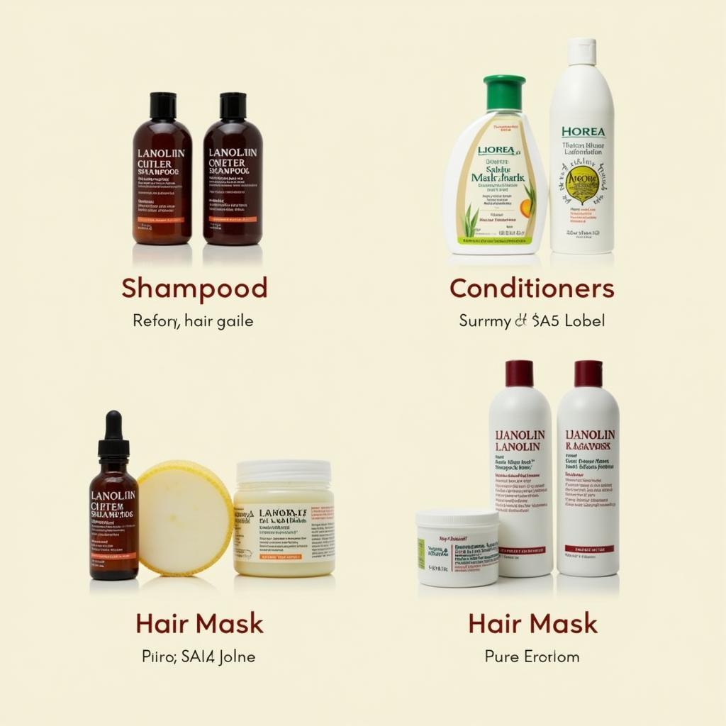 Variety of Lanolin Hair Food Products