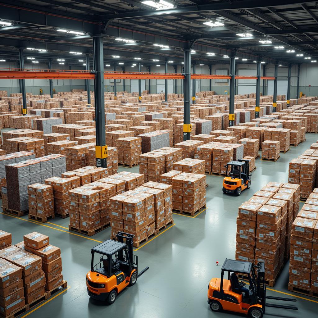 Large warehouse of a broadline food distributor