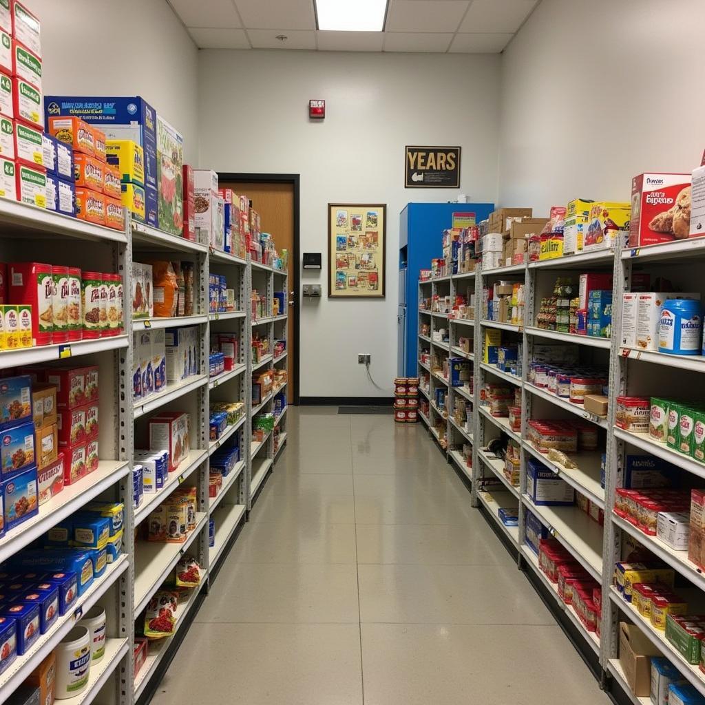 Inside the Laughlin Food Bank - stocked shelves