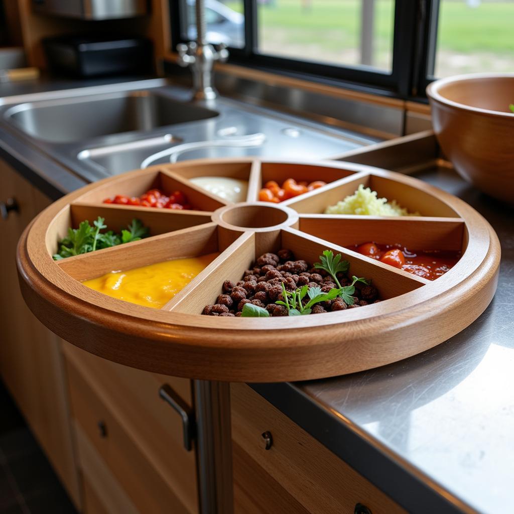 Innovative Lazy Susan Design in a Food Truck