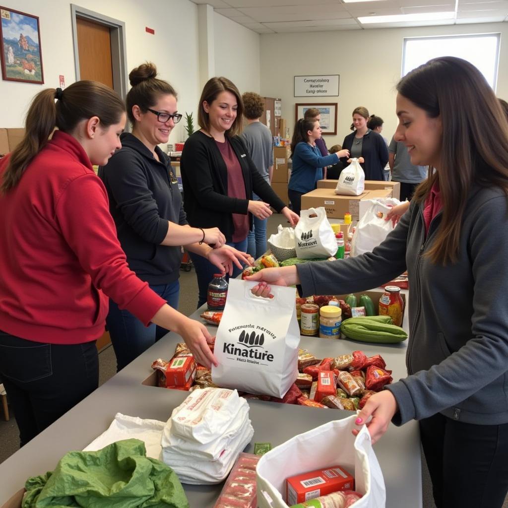 Families receiving food assistance at a Lebanon Ohio food pantry