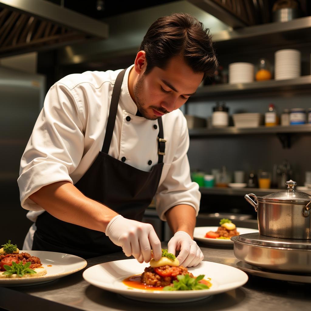 Chef Creating Culinary Masterpiece on Lenox Ave