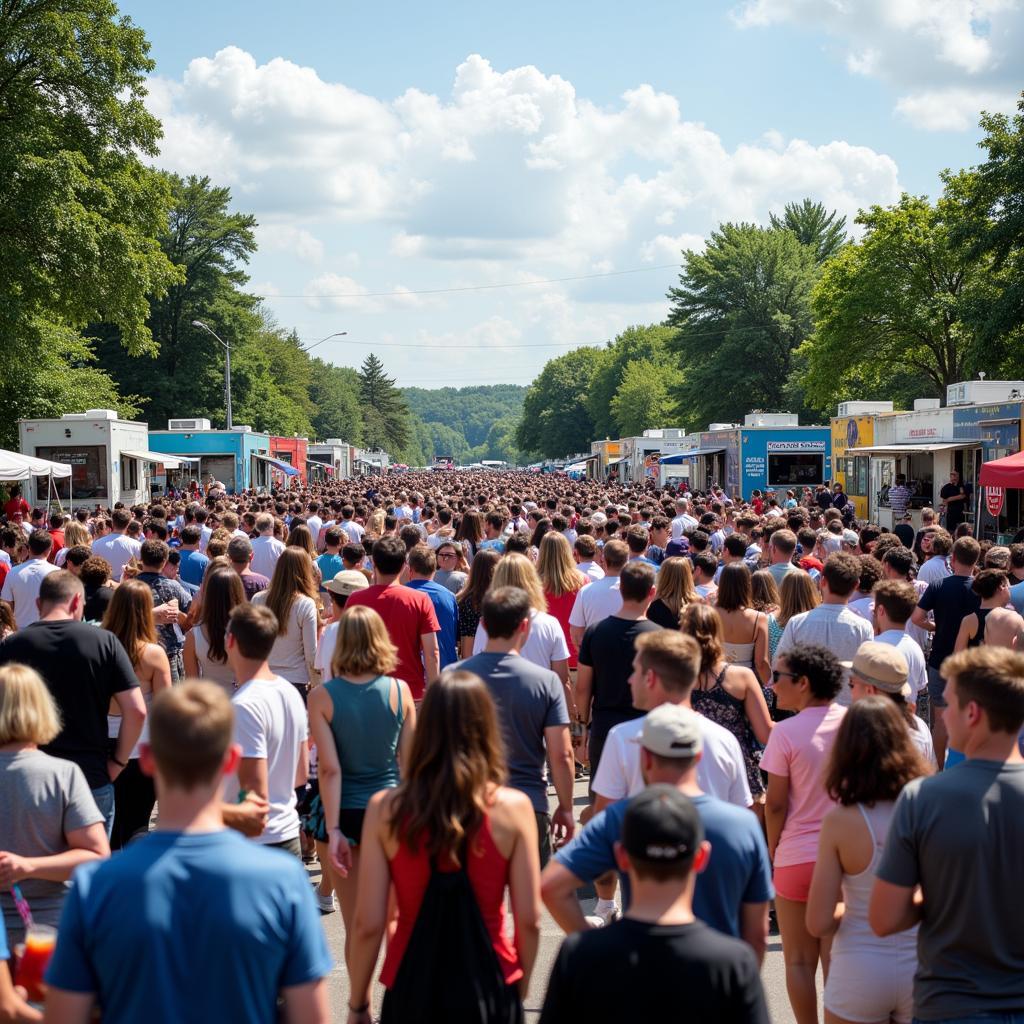 Crowds enjoying the Leominster Food Truck Festival