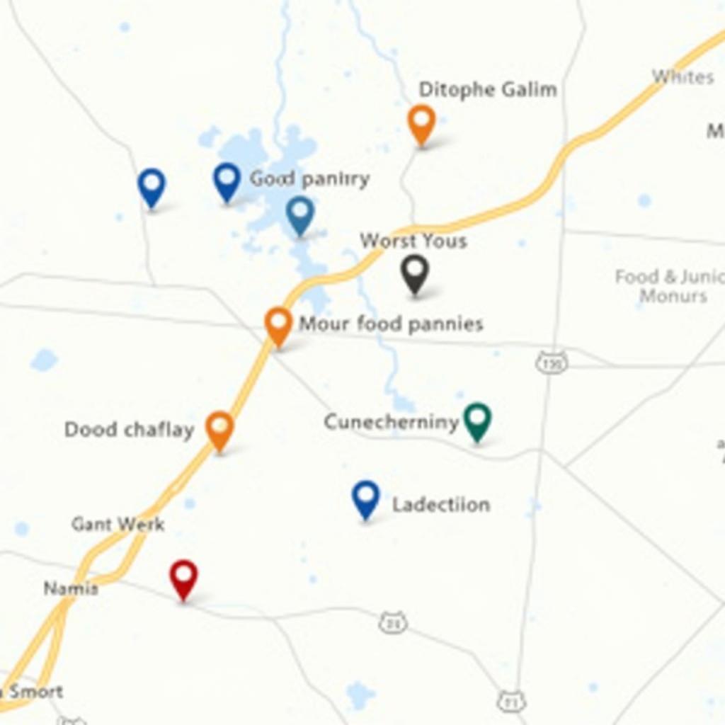 Map of Lexington NC Food Pantry Locations